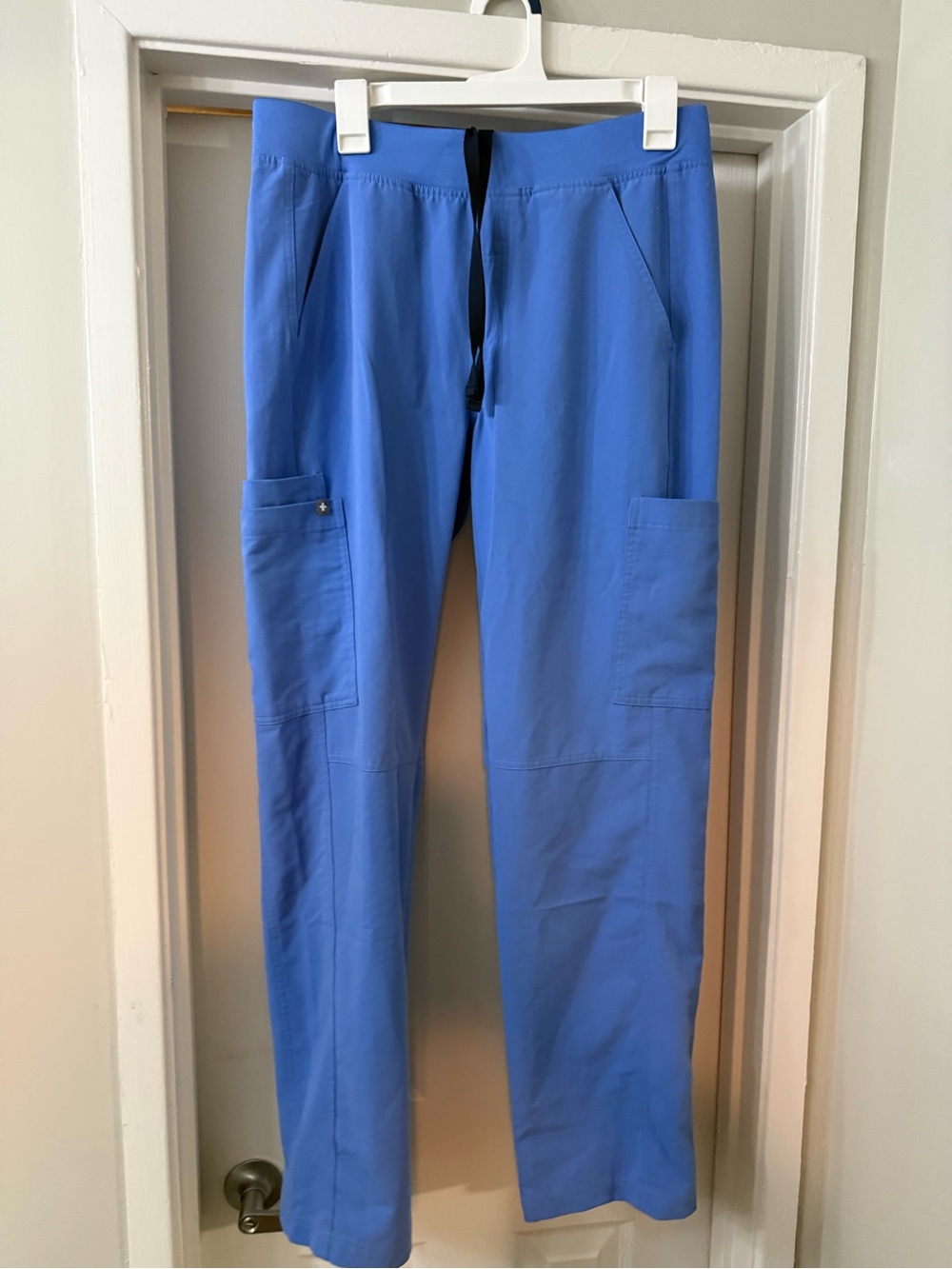 FIGS Axim Straight-Leg scrub pants in Ceil Blue